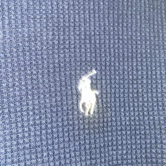 Polo Ralph Lauren navy waffle knit cotton long sleeves teeshirt - Picture 2 of 6